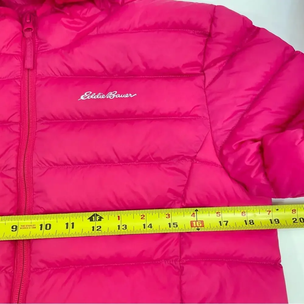 Eddie Bauer Barbie Pink Puffer Coat Jacket Duck Down Feathers Girls Size 14